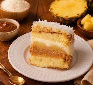 Bolo Gelado Abacaxi, Doce de leite e Coco