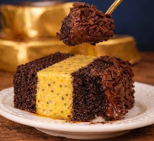 Bolo Gelado de Maracujá com Chocolate